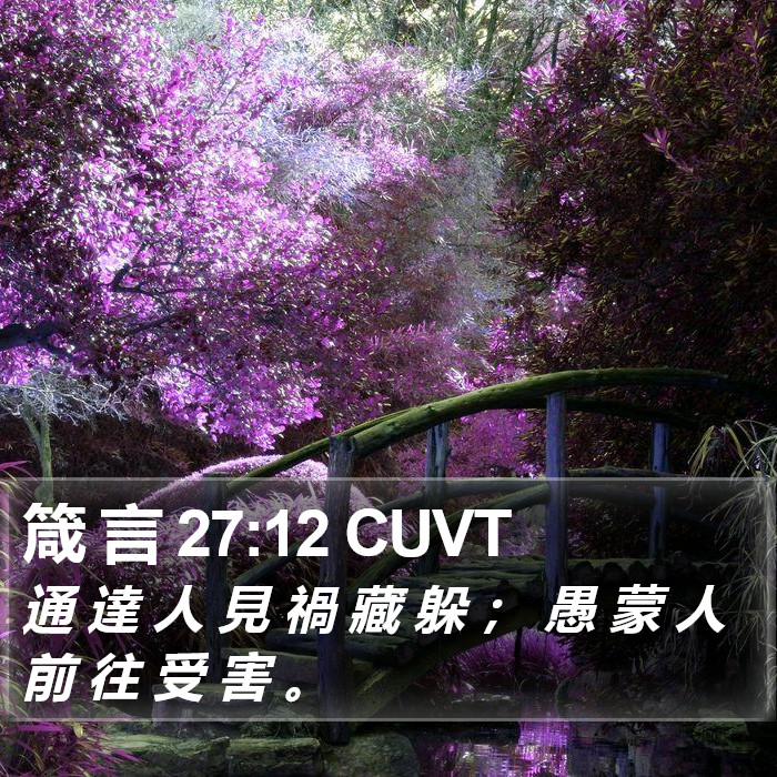 箴 言 27:12 CUVT Bible Study