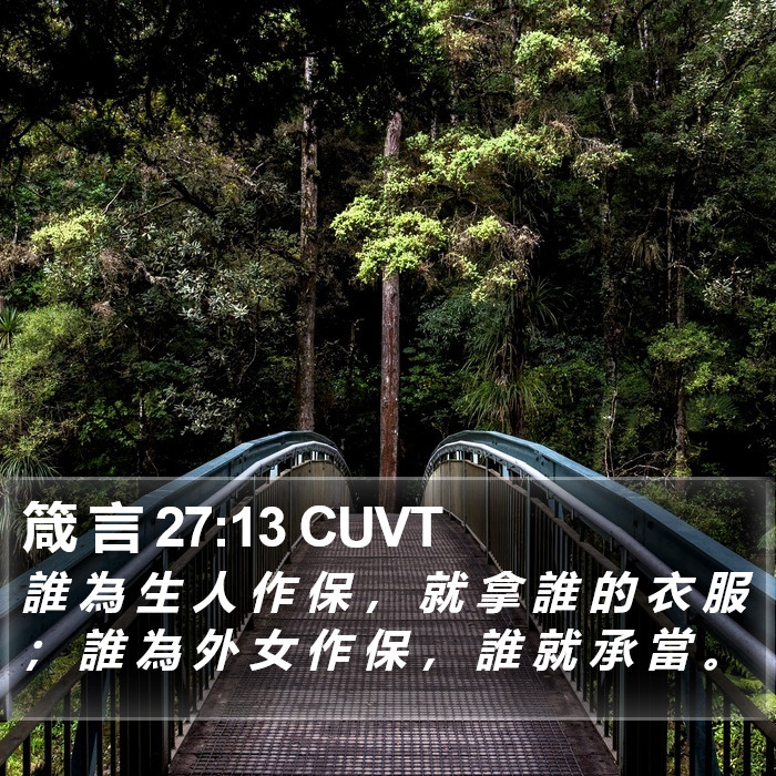箴 言 27:13 CUVT Bible Study