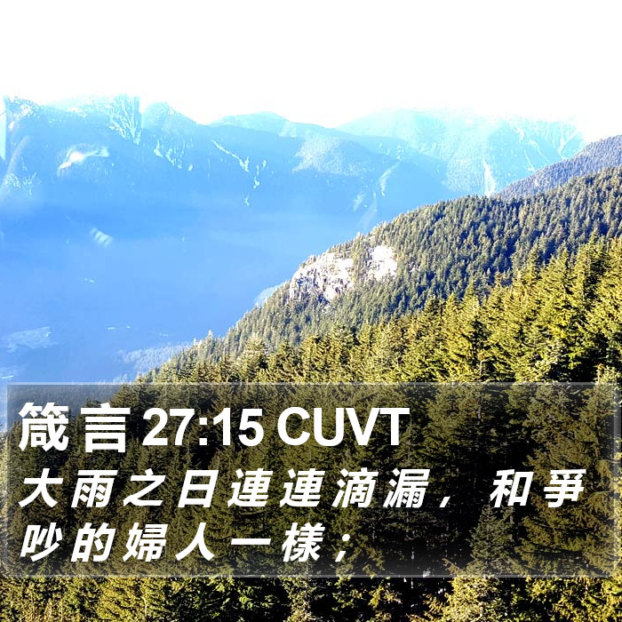 箴 言 27:15 CUVT Bible Study