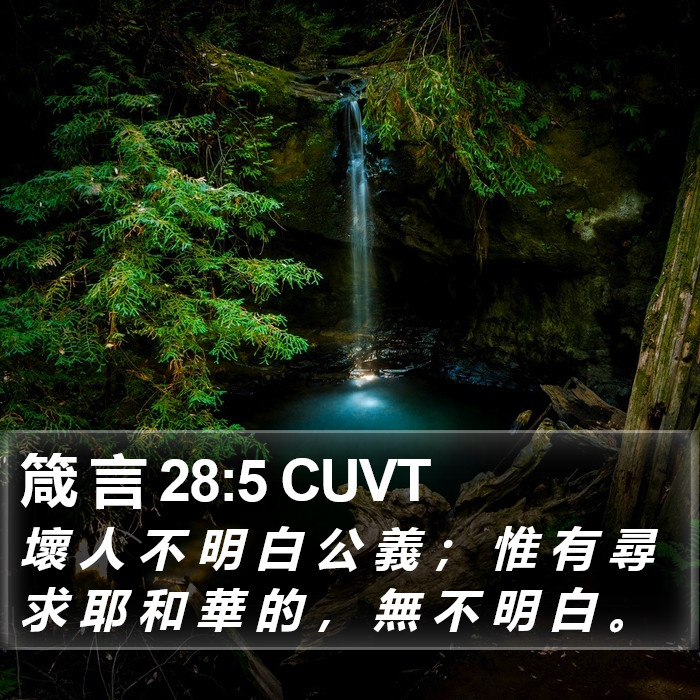 箴 言 28:5 CUVT Bible Study