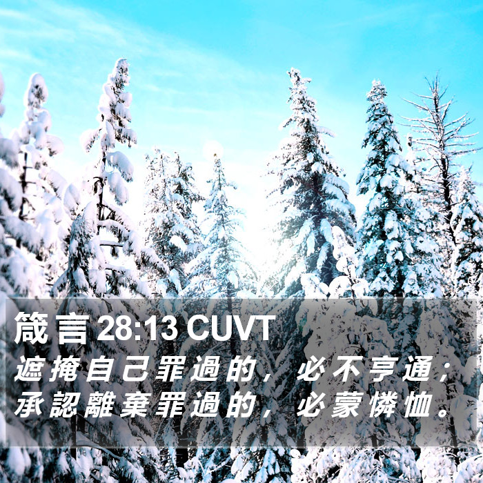 箴 言 28:13 CUVT Bible Study