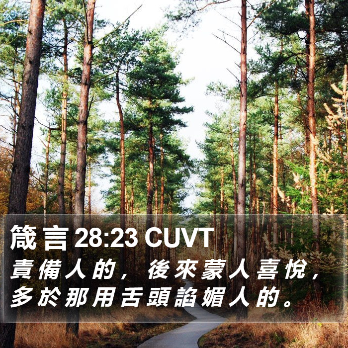 箴 言 28:23 CUVT Bible Study