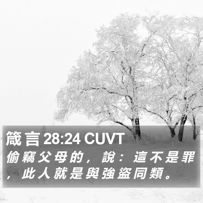 箴 言 28:24 CUVT Bible Study