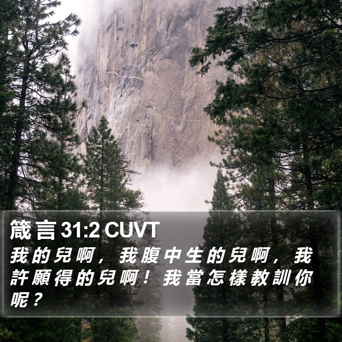 箴 言 31:2 CUVT Bible Study