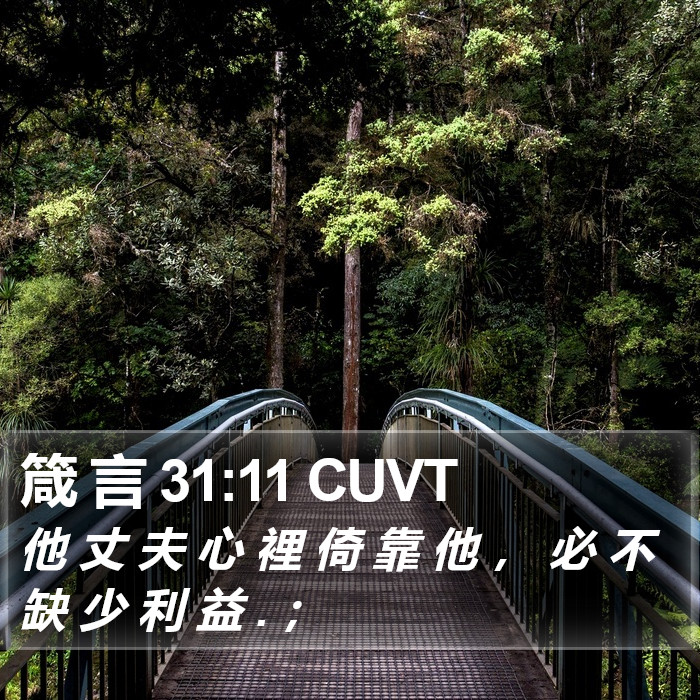 箴 言 31:11 CUVT Bible Study