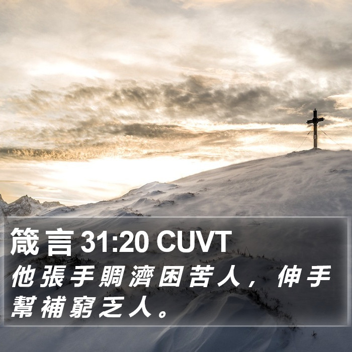 箴 言 31:20 CUVT Bible Study