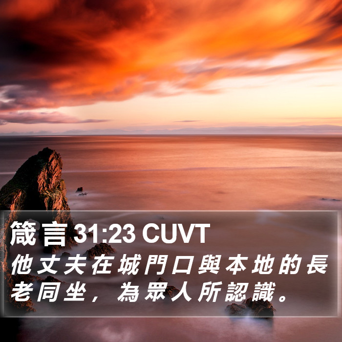 箴 言 31:23 CUVT Bible Study