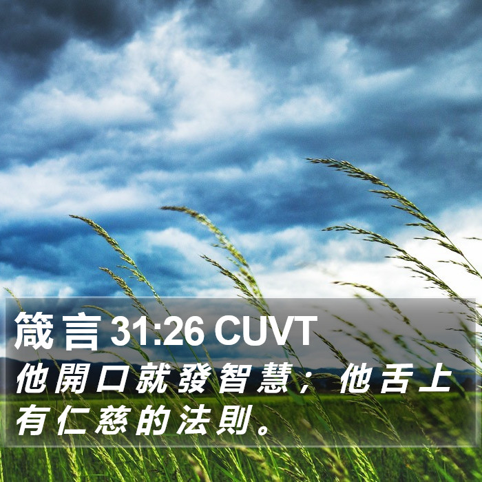 箴 言 31:26 CUVT Bible Study