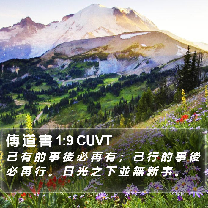 傳 道 書 1:9 CUVT Bible Study