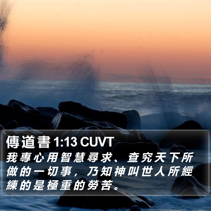 傳 道 書 1:13 CUVT Bible Study