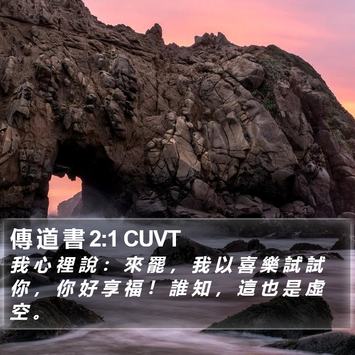 傳 道 書 2:1 CUVT Bible Study