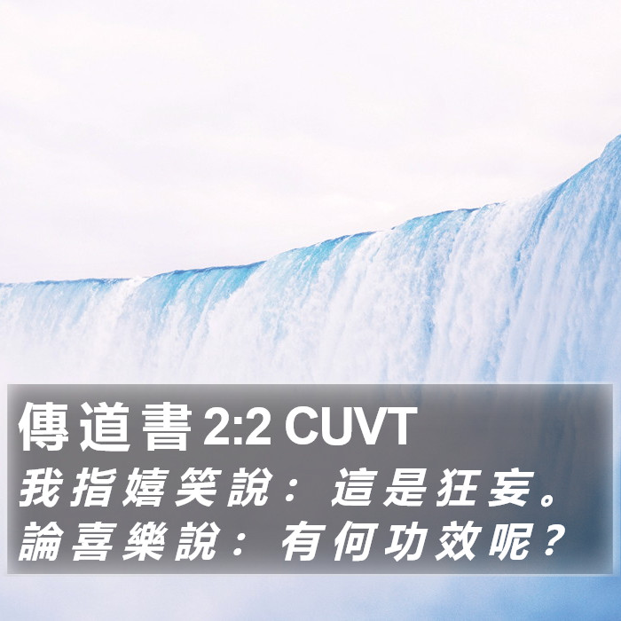 傳 道 書 2:2 CUVT Bible Study