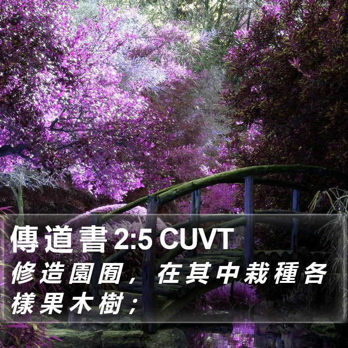 傳 道 書 2:5 CUVT Bible Study