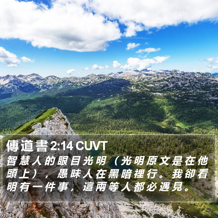 傳 道 書 2:14 CUVT Bible Study