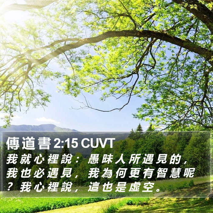 傳 道 書 2:15 CUVT Bible Study