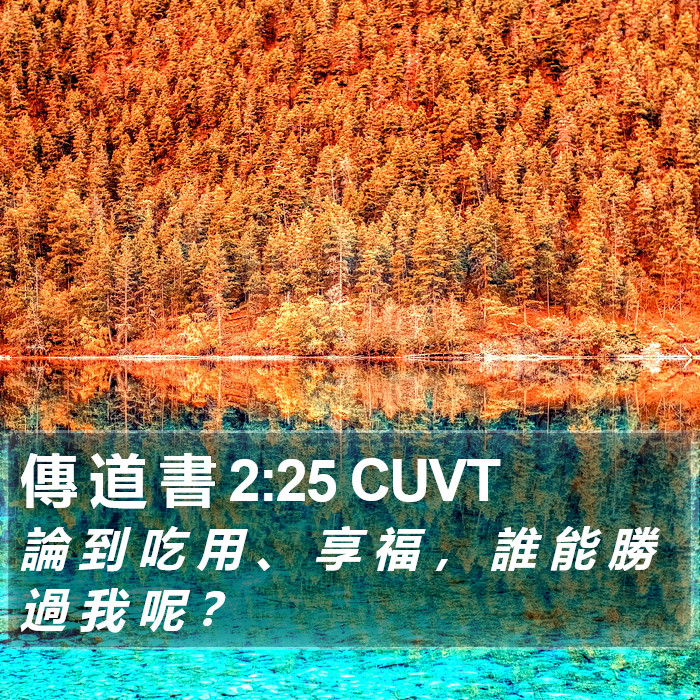 傳 道 書 2:25 CUVT Bible Study