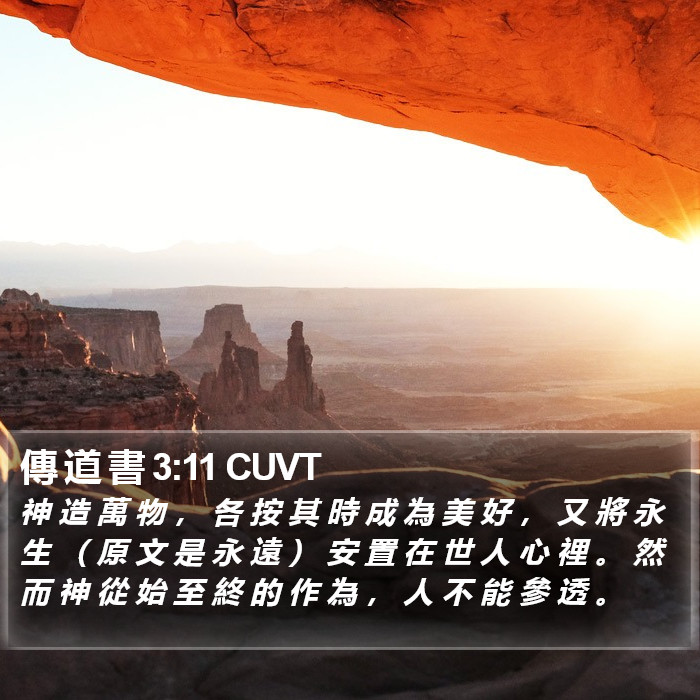 傳 道 書 3:11 CUVT Bible Study