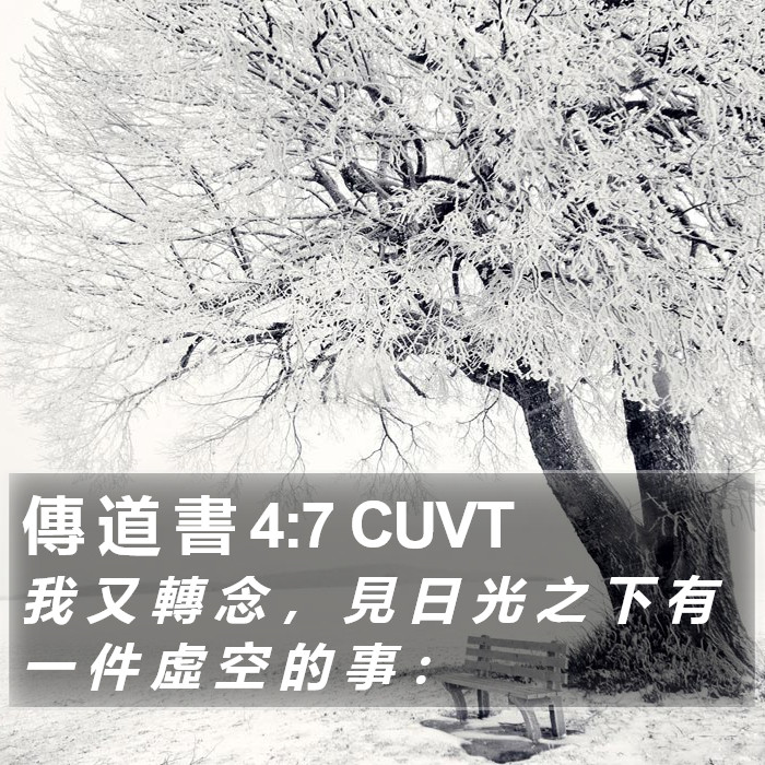 傳 道 書 4:7 CUVT Bible Study