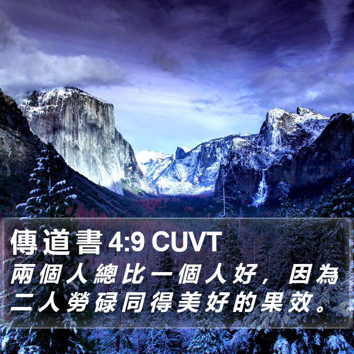 傳 道 書 4:9 CUVT Bible Study
