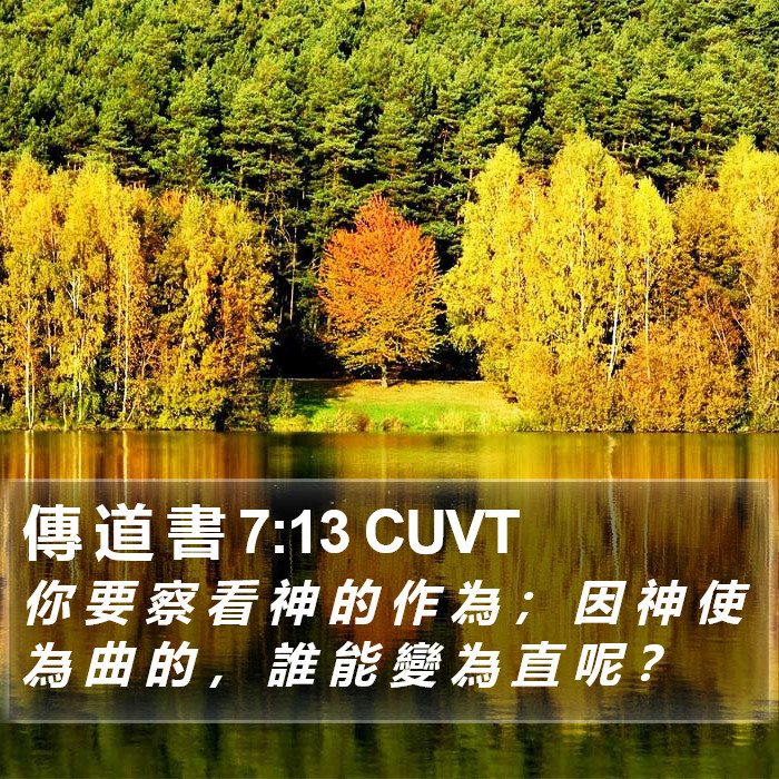 傳 道 書 7:13 CUVT Bible Study