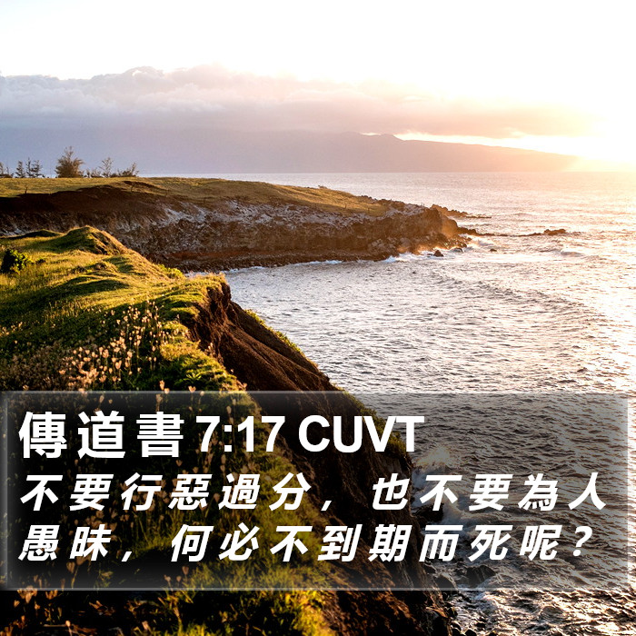 傳 道 書 7:17 CUVT Bible Study