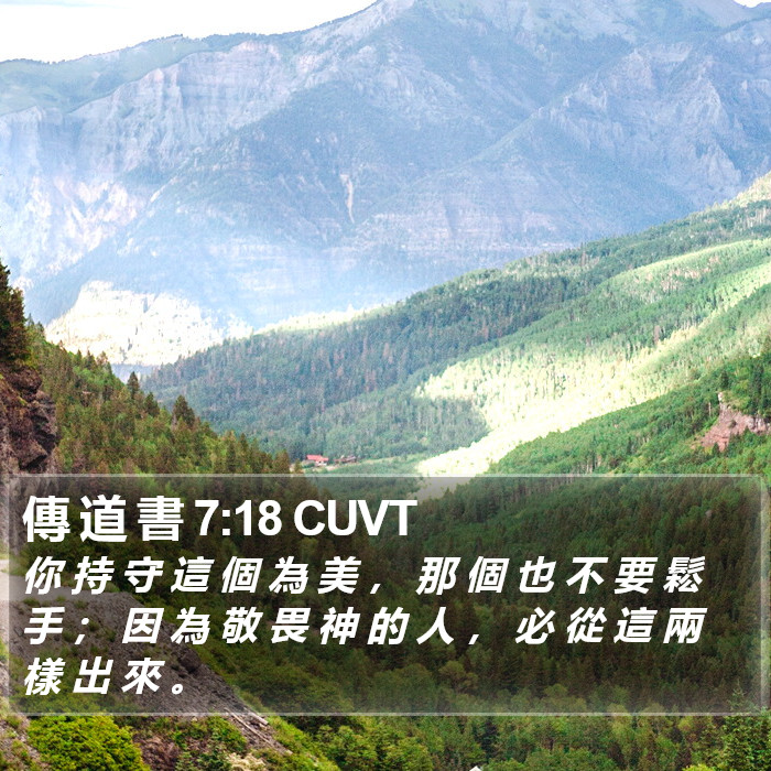 傳 道 書 7:18 CUVT Bible Study