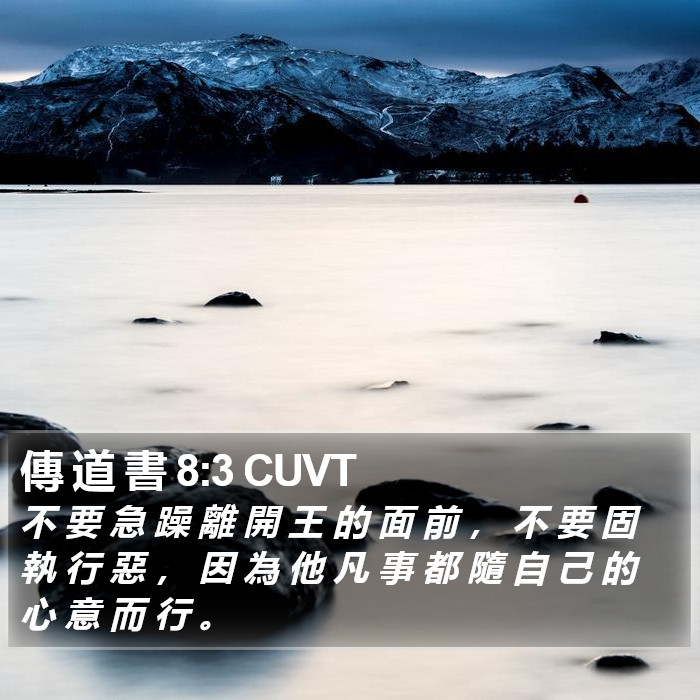 傳 道 書 8:3 CUVT Bible Study