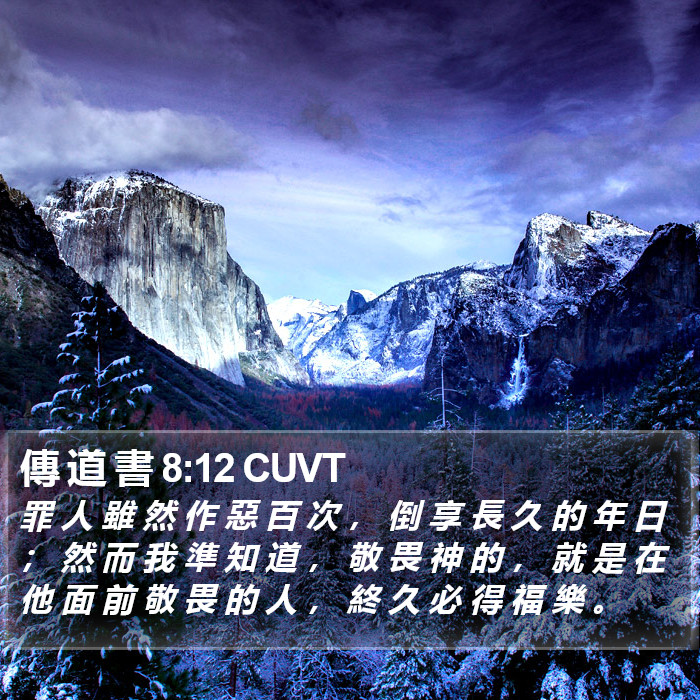 傳 道 書 8:12 CUVT Bible Study