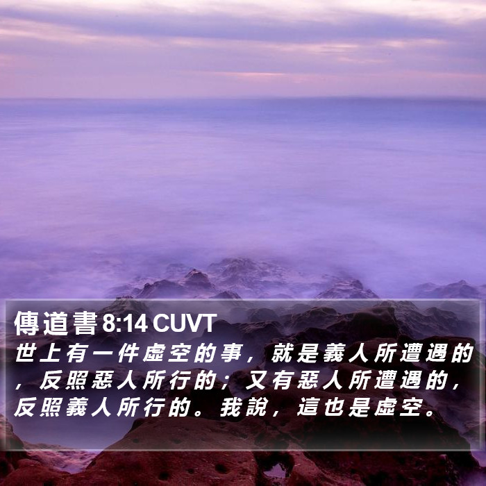 傳 道 書 8:14 CUVT Bible Study