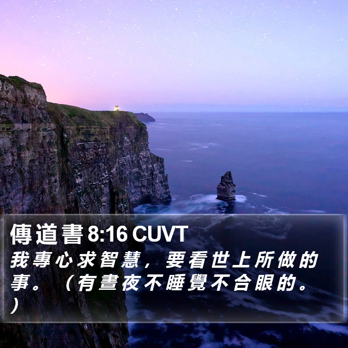 傳 道 書 8:16 CUVT Bible Study