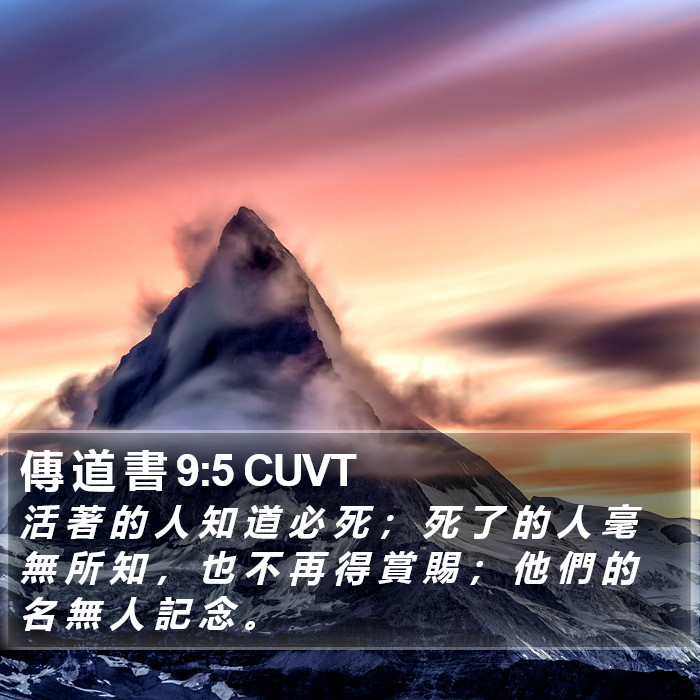 傳 道 書 9:5 CUVT Bible Study