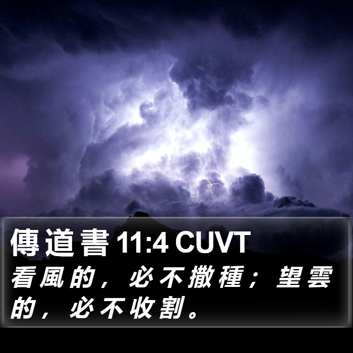 傳 道 書 11:4 CUVT Bible Study
