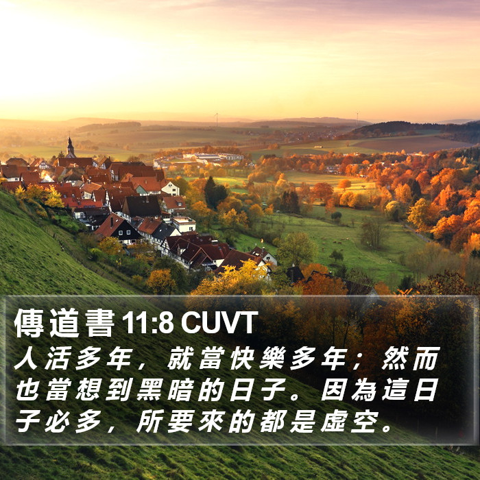 傳 道 書 11:8 CUVT Bible Study
