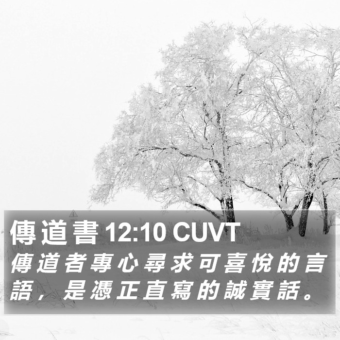 傳 道 書 12:10 CUVT Bible Study