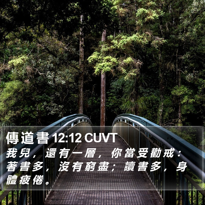 傳 道 書 12:12 CUVT Bible Study