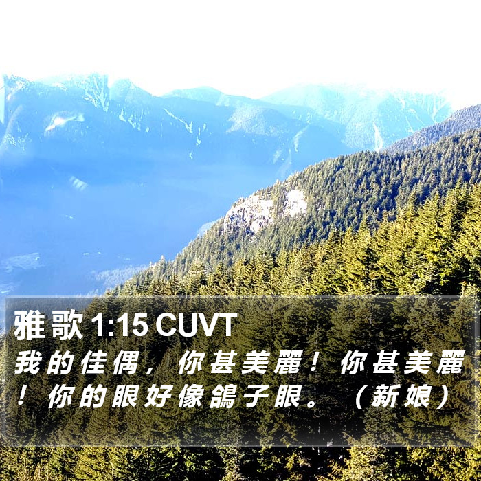 雅 歌 1:15 CUVT Bible Study