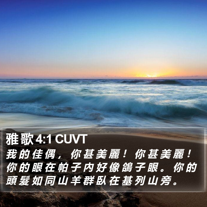雅 歌 4:1 CUVT Bible Study