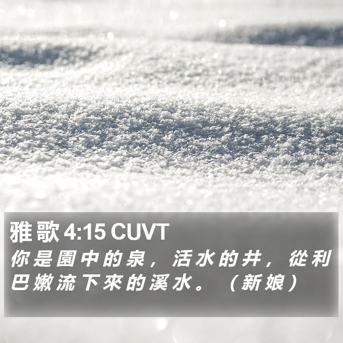 雅 歌 4:15 CUVT Bible Study