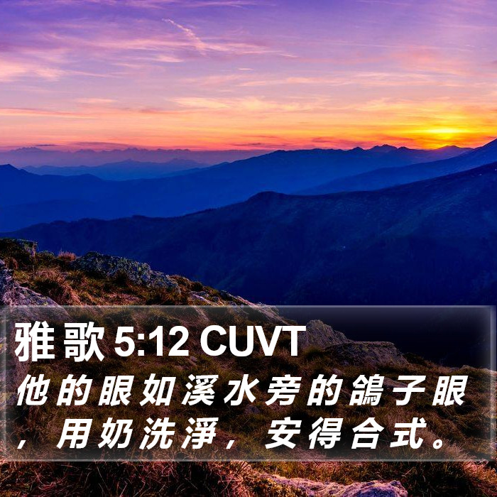 雅 歌 5:12 CUVT Bible Study