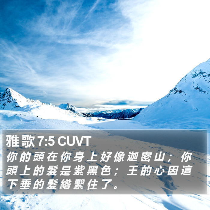 雅 歌 7:5 CUVT Bible Study