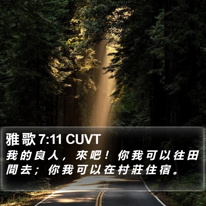 雅 歌 7:11 CUVT Bible Study