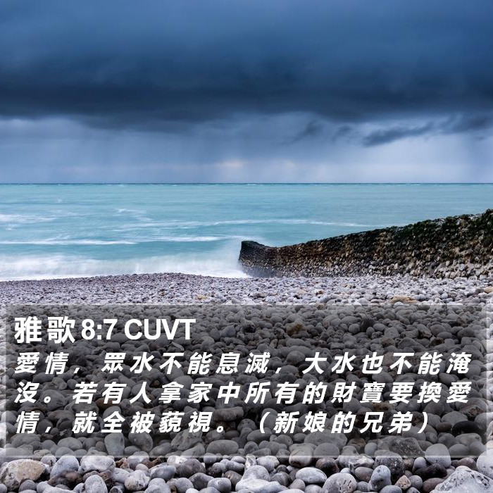 雅 歌 8:7 CUVT Bible Study