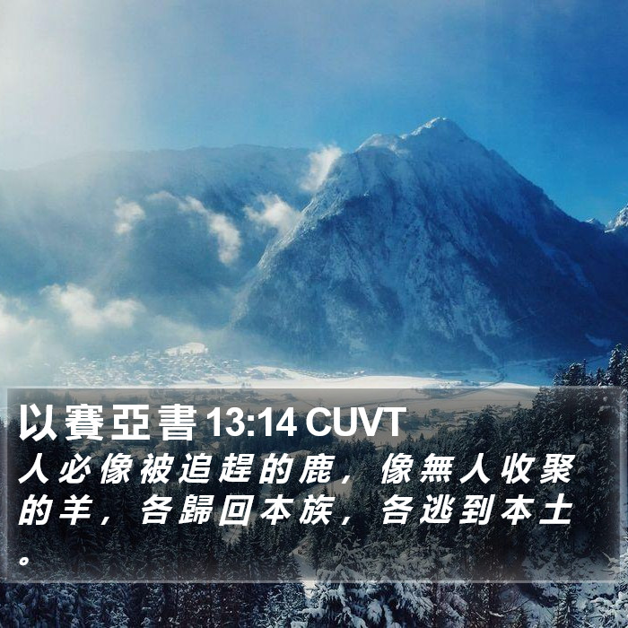 以 賽 亞 書 13:14 CUVT Bible Study