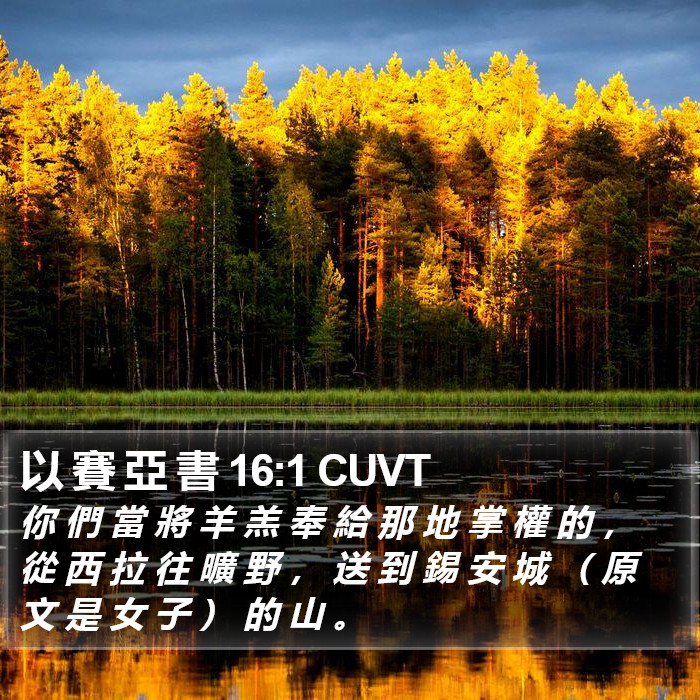 以 賽 亞 書 16:1 CUVT Bible Study