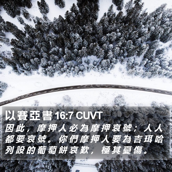 以 賽 亞 書 16:7 CUVT Bible Study