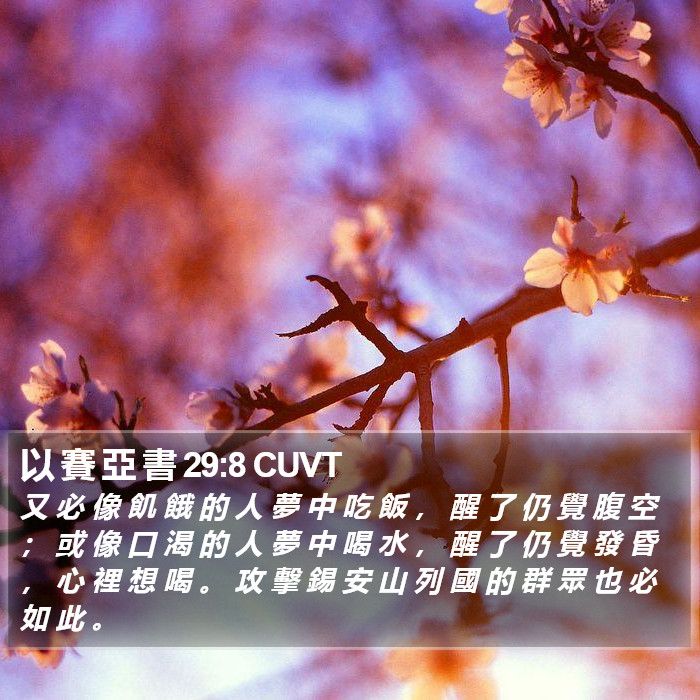以 賽 亞 書 29:8 CUVT Bible Study