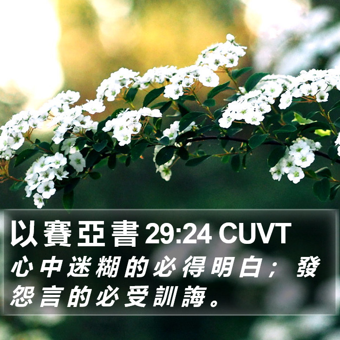 以 賽 亞 書 29:24 CUVT Bible Study