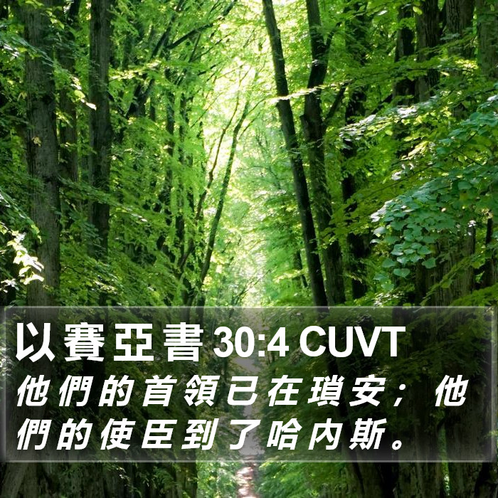 以 賽 亞 書 30:4 CUVT Bible Study