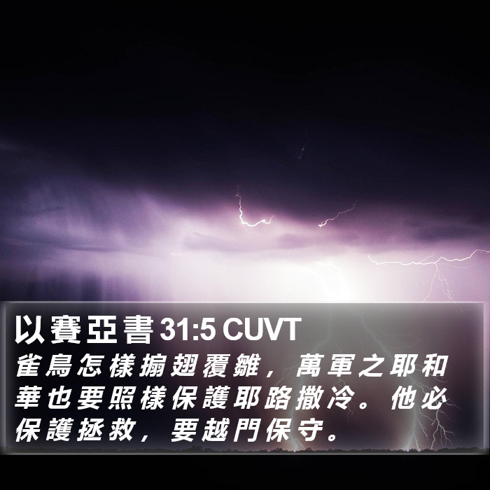 以 賽 亞 書 31:5 CUVT Bible Study