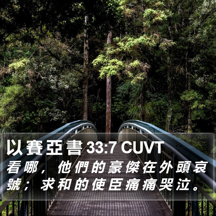 以 賽 亞 書 33:7 CUVT Bible Study